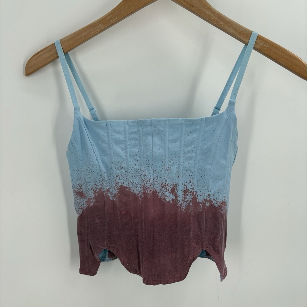 Reoria Sexy Square Neck Corset Tank Top W/Boning Size Small